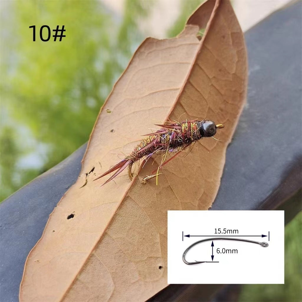 5 pieces of stone fly larvae.